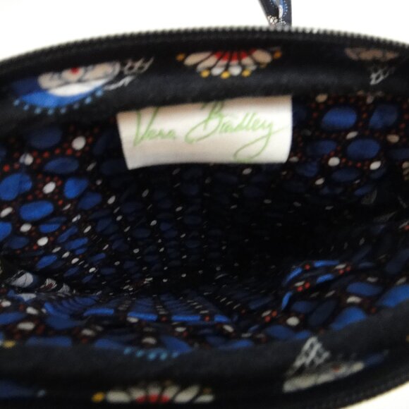 Vera Bradley NIGHT OWL Mini Hipster Crossbody Purse Black Blue White Flower - Picture 8 of 11